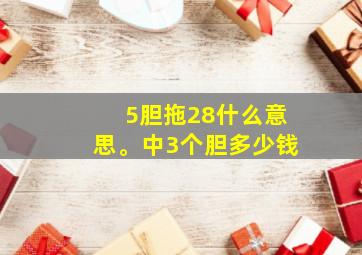 5胆拖28什么意思。中3个胆多少钱