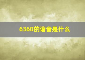 6360的谐音是什么