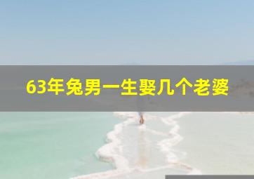 63年兔男一生娶几个老婆