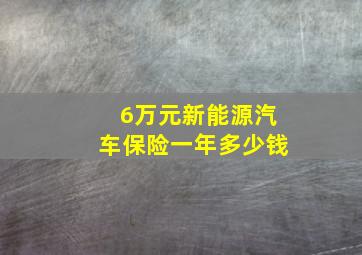 6万元新能源汽车保险一年多少钱