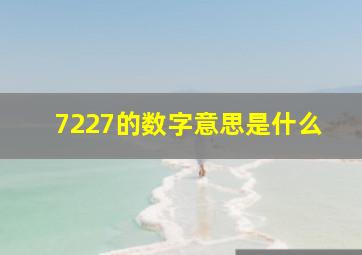 7227的数字意思是什么