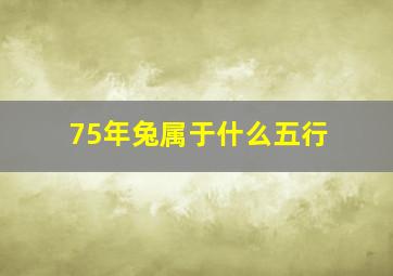 75年兔属于什么五行