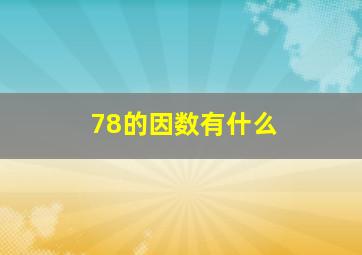 78的因数有什么