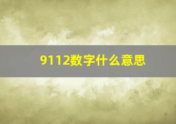 9112数字什么意思