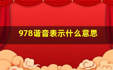 978谐音表示什么意思