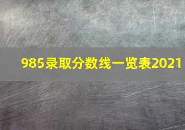 985录取分数线一览表2021