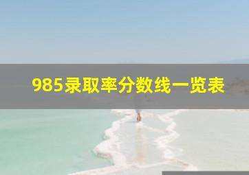 985录取率分数线一览表