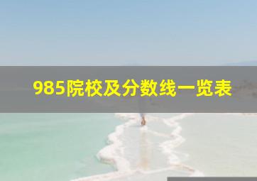 985院校及分数线一览表