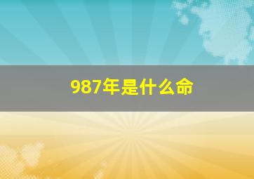 987年是什么命