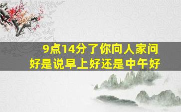 9点14分了你向人家问好是说早上好还是中午好