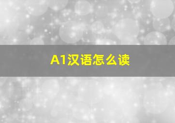 A1汉语怎么读