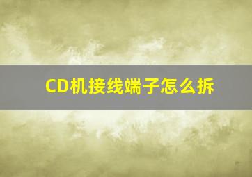 CD机接线端子怎么拆