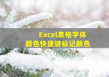 Excel表格字体颜色快捷键标记颜色