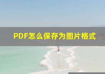 PDF怎么保存为图片格式