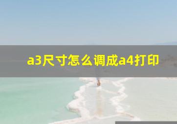 a3尺寸怎么调成a4打印