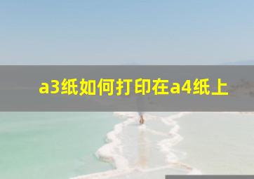 a3纸如何打印在a4纸上