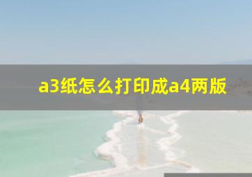 a3纸怎么打印成a4两版