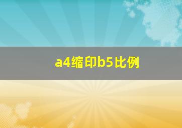 a4缩印b5比例