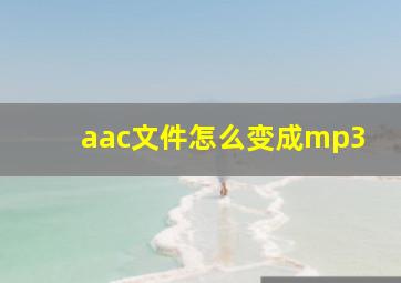 aac文件怎么变成mp3