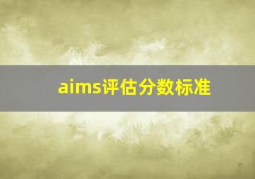 aims评估分数标准