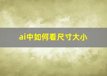 ai中如何看尺寸大小