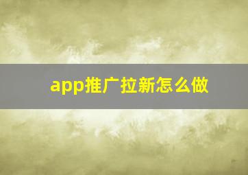 app推广拉新怎么做