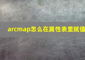 arcmap怎么在属性表里赋值