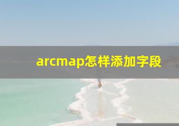 arcmap怎样添加字段