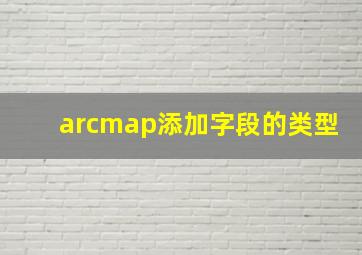 arcmap添加字段的类型