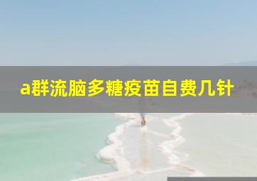 a群流脑多糖疫苗自费几针