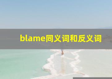 blame同义词和反义词