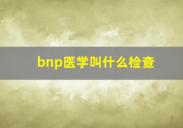 bnp医学叫什么检查