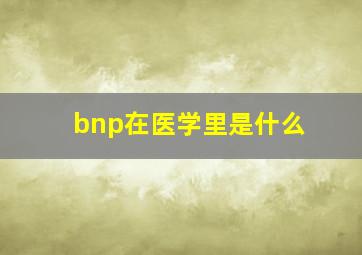 bnp在医学里是什么