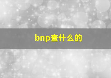 bnp查什么的