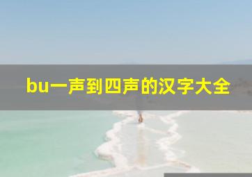 bu一声到四声的汉字大全