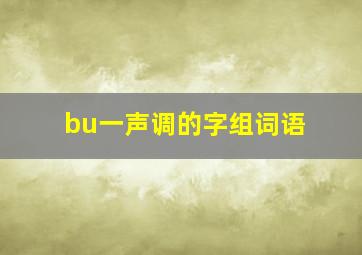 bu一声调的字组词语