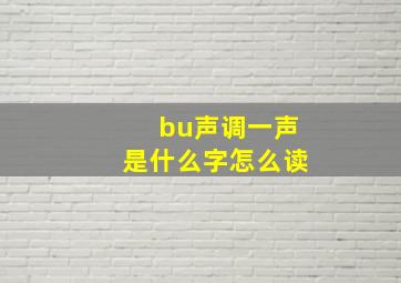 bu声调一声是什么字怎么读