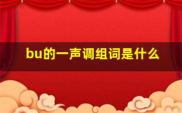 bu的一声调组词是什么