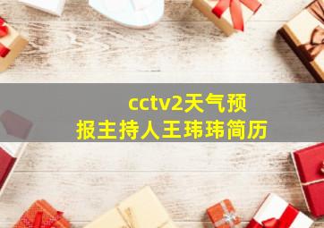 cctv2天气预报主持人王玮玮简历