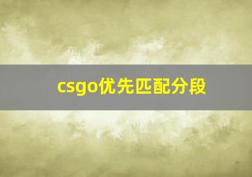 csgo优先匹配分段