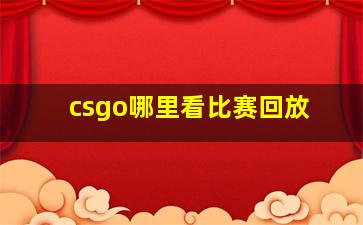 csgo哪里看比赛回放