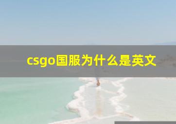 csgo国服为什么是英文