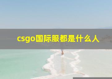 csgo国际服都是什么人