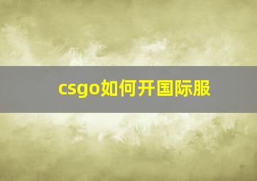 csgo如何开国际服