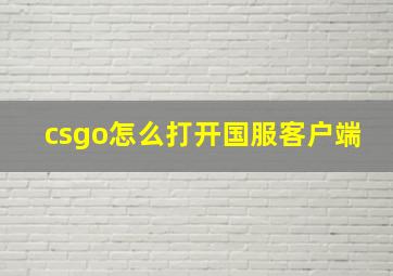 csgo怎么打开国服客户端