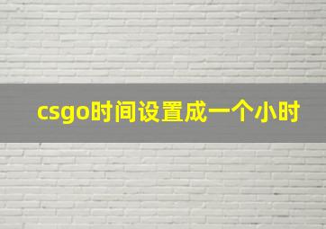 csgo时间设置成一个小时