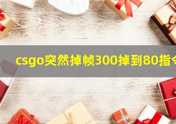 csgo突然掉帧300掉到80指令