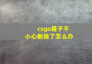 csgo箱子不小心删除了怎么办