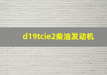 d19tcie2柴油发动机