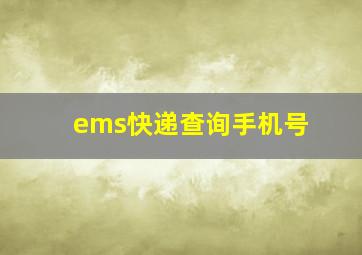 ems快递查询手机号